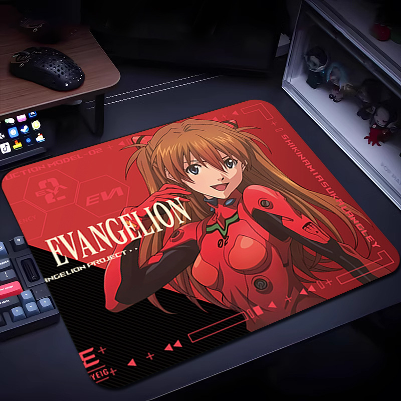 Pc Gaming Evangelion - EVAアニメマウスパッド特大サイズアスカエヴァンゲリオンゲーミングデスクマット滑り止めゴムベースPCゲーマーデスクデコレーション用