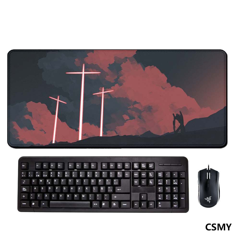 Pc Gaming Evangelion - E-evangelion大型マウスパッド、900x400、デスクアクセサリー、オフィス、コンピューターマット、PCゲーマー、デスクトップ、xxl
