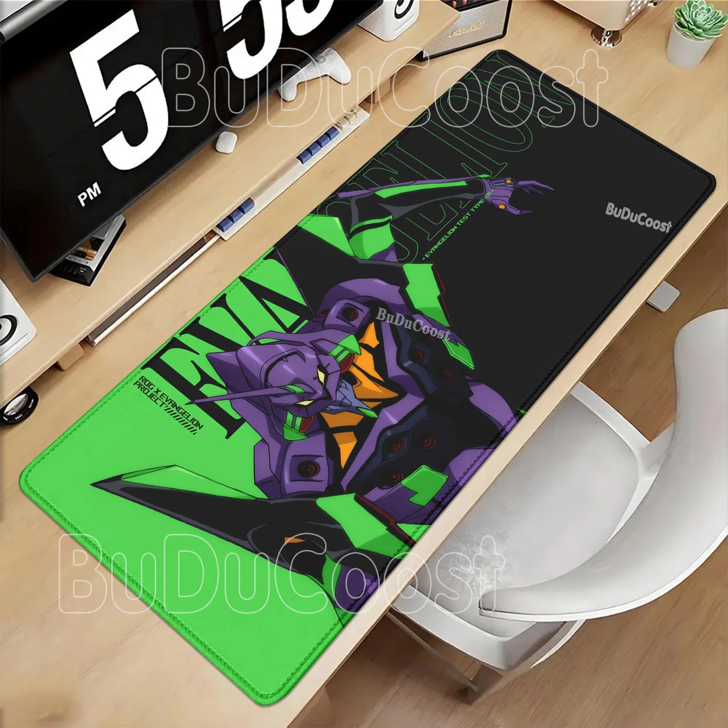 Pc Gaming Evangelion - エヴァンジェリオン EVA 01 大型マウスパッドゲーマーデスクマット XXL オフィスアクセサリーコンピュータゲームカーペットアニメ