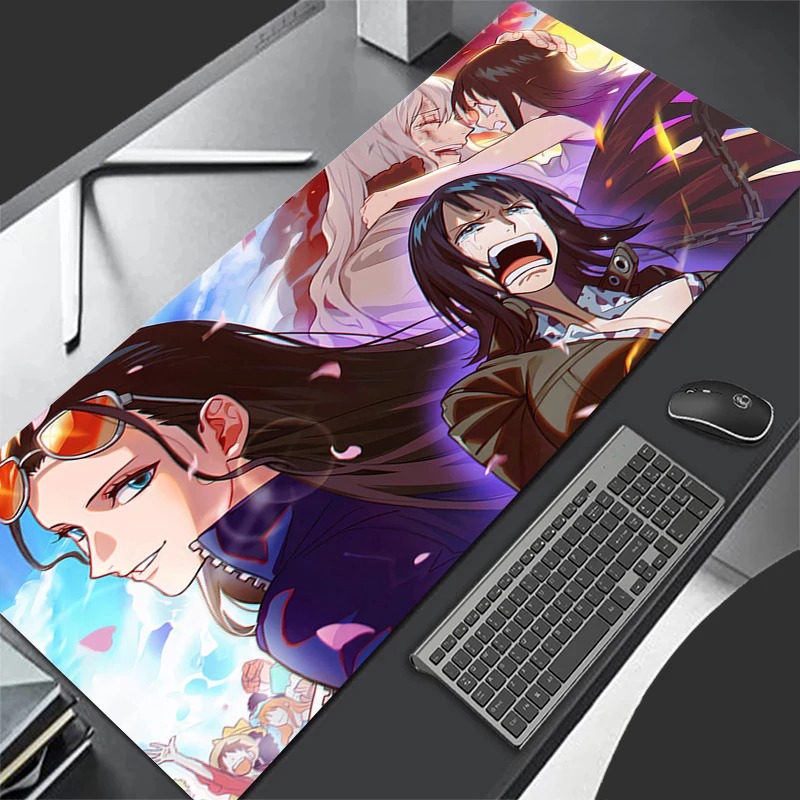 Pc Gaming Set - 日本セクシーアニメガールマウスパッドPCパープルゲーマーキャビネットマウスパッドかわいいワンピースキーボードラグXLラップトップニコ・ロビンデスクマット