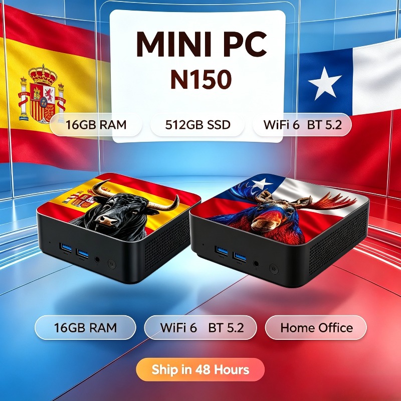 Pc Gaming Ddr4 - ポータブルミニPCゲーマー、インテルコアN150、16GB RAM、1/2TB SSD、FHDディスプレイ、BT5.2、WiFi6、4K HDMI対応、ゲーミング＆オフィス用コンピューター。