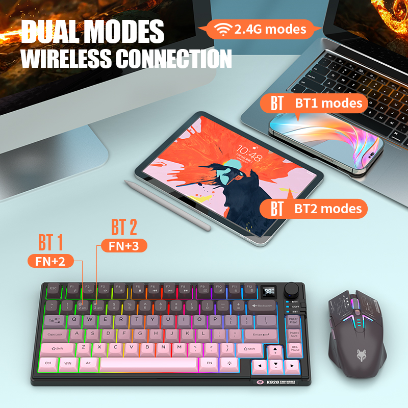 2.4GHzデュアルモードBluetoothワイヤレスゲーミ - Pc Gaming Set のレビューと価格