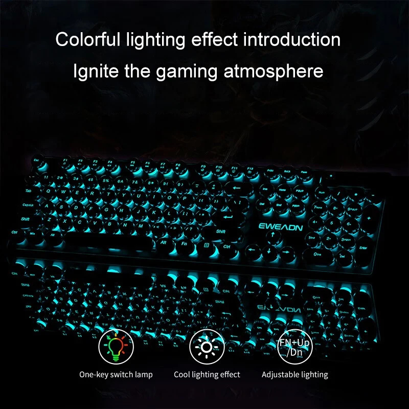 レトロパンクメカニカル風キーボードマウスセット有線ワイヤレス - Pc Gaming Set のレビューと価格