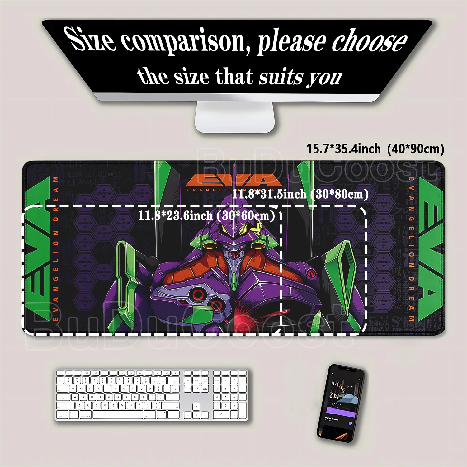 マウスパッド エヴァンゲリオン EVA 01 大型 XXL  - Pc Gaming Evangelion のレビューと価格