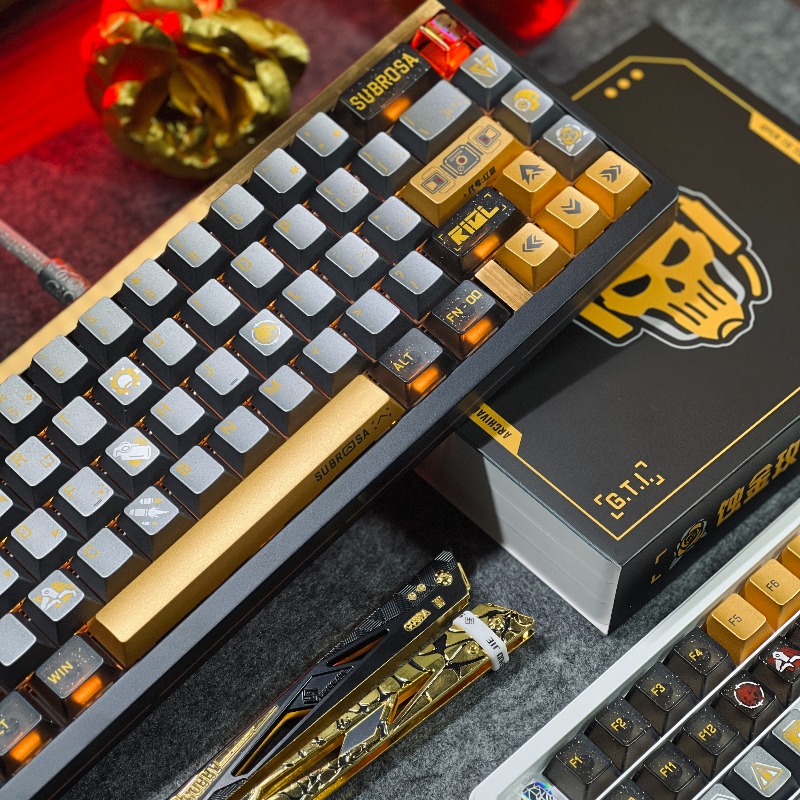 ゴールデンローズテーマキーキャップセットカスタマイズされた  - Pc Gaming Set のレビューと価格